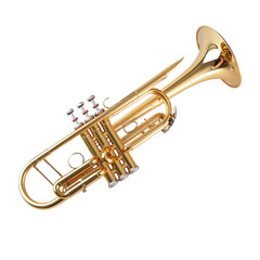 Fototapeta premium Golden Trumpet Musical Instrument Brass Jazz Orchestra Band Melody Concert Sound