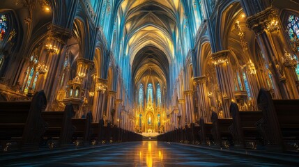 Grandiose church interior architecture