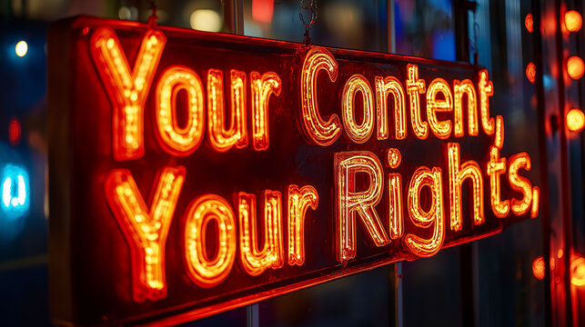 The phrase "Your Content, Your Rights," written in clean typography with a "&copy;."