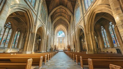 Grand cathedral interior, serene light