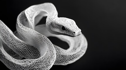 Fototapeta premium Snake, Paper Cut Art, Abstract Image, Texture, Pattern Background, Wallpaper, Cover and Screen for Smartphone, PC, Laptop, 9:16 and 16:9 Format
