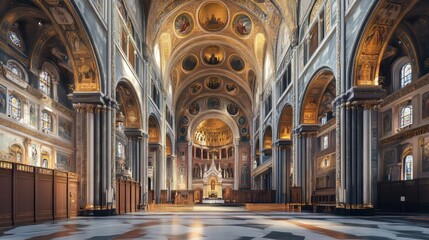 Fototapeta premium Grand cathedral interior, ornate details