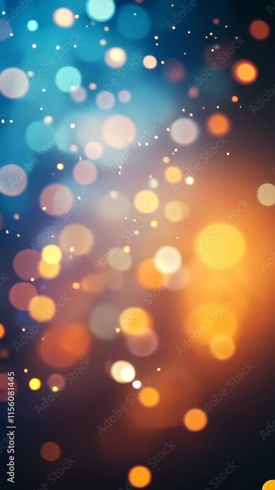 Poster magical bokeh lights create a vibrant abstract background in warm and cool tones during evening hour