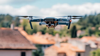 Drone in Action Over Scenic Landscape
