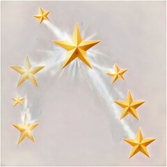 gold star isolated on transparent background Generative Ai.