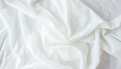 Fototapeta premium Crumpled White Fabric with Light Shadows