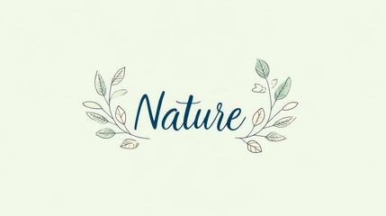 Nature handwritten logo with leafy motif and pastel colors