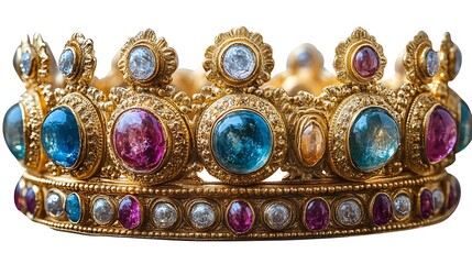 Fototapeta premium Glittering festive backdrop highlights the elegant beauty of a golden crown image
