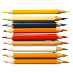 Fototapeta premium Colorful Pencils Stacked Art Supplies Drawing Creativity School Office Education