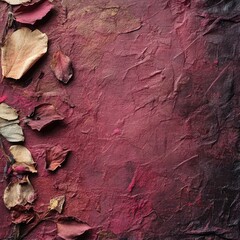 Fototapeta premium A red background with dried leaves on it