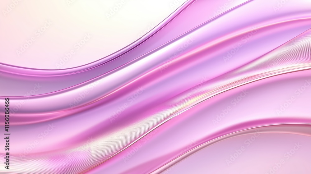 Poster soft pink abstract waves with smooth gradient and gentle flow