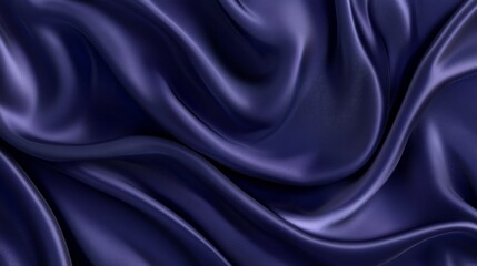 Obraz premium Luxurious Deep Blue Satin Fabric with Elegant Soft Drapery for Fashion, Textiles, and Elegant Event Backgrounds, Perfect for Stylish Presentations and Designs