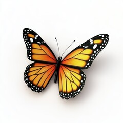 Obraz premium Close-up of a vibrant orange and black butterfly, showcasing its intricate wing patterns.