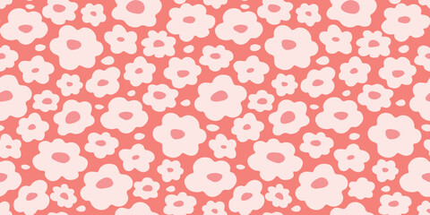 Seamless monochrome floral pattern. 
Vector graphics.