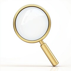 A golden magnifying glass on a light background, symbolizing search, clarity, and focus.