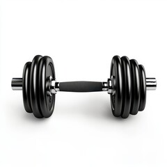 A sleek black adjustable dumbbell on a clean white background, ideal for fitness enthusiasts and home workouts.