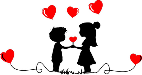valentine vector with lover