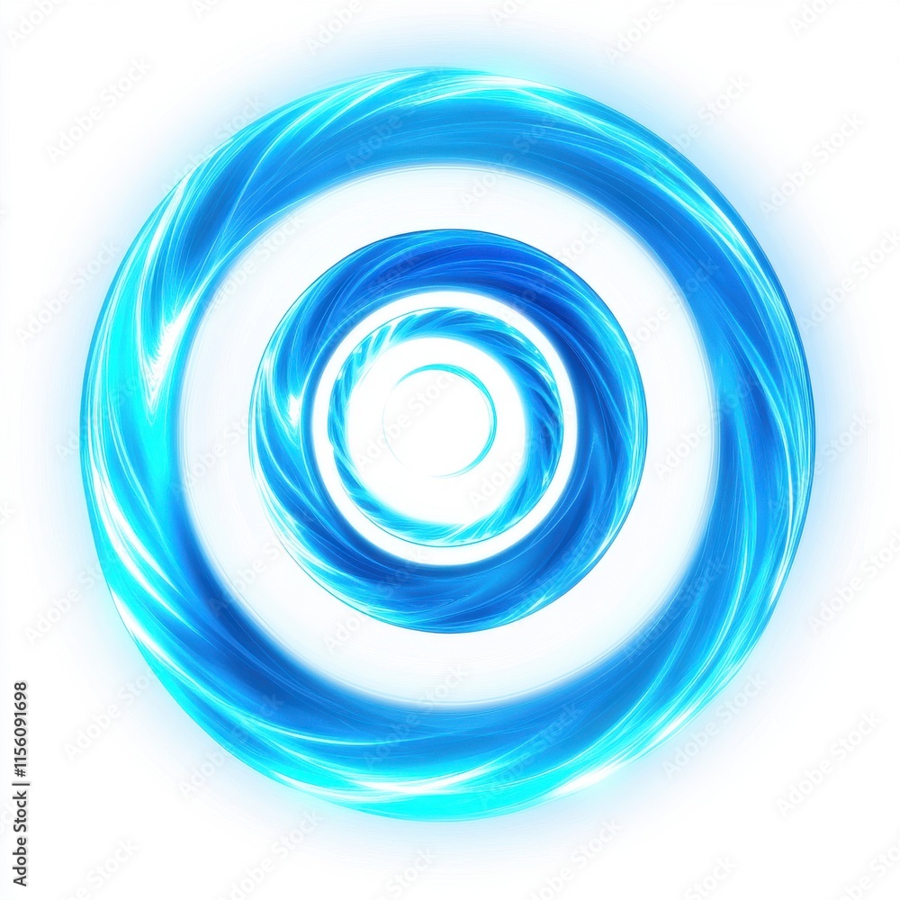 Poster a mesmerizing blue spiral pattern radiates energy and light, creating a sense of depth and motion.