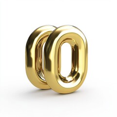 Two glossy golden number zero figures reflecting light beautifully.