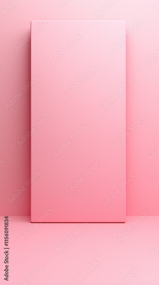 Poster minimalistic pink monochrome background with vertical canvas for modern design