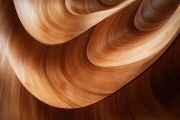 Obraz premium Abstract Wooden Curves Swirling Design Pattern
