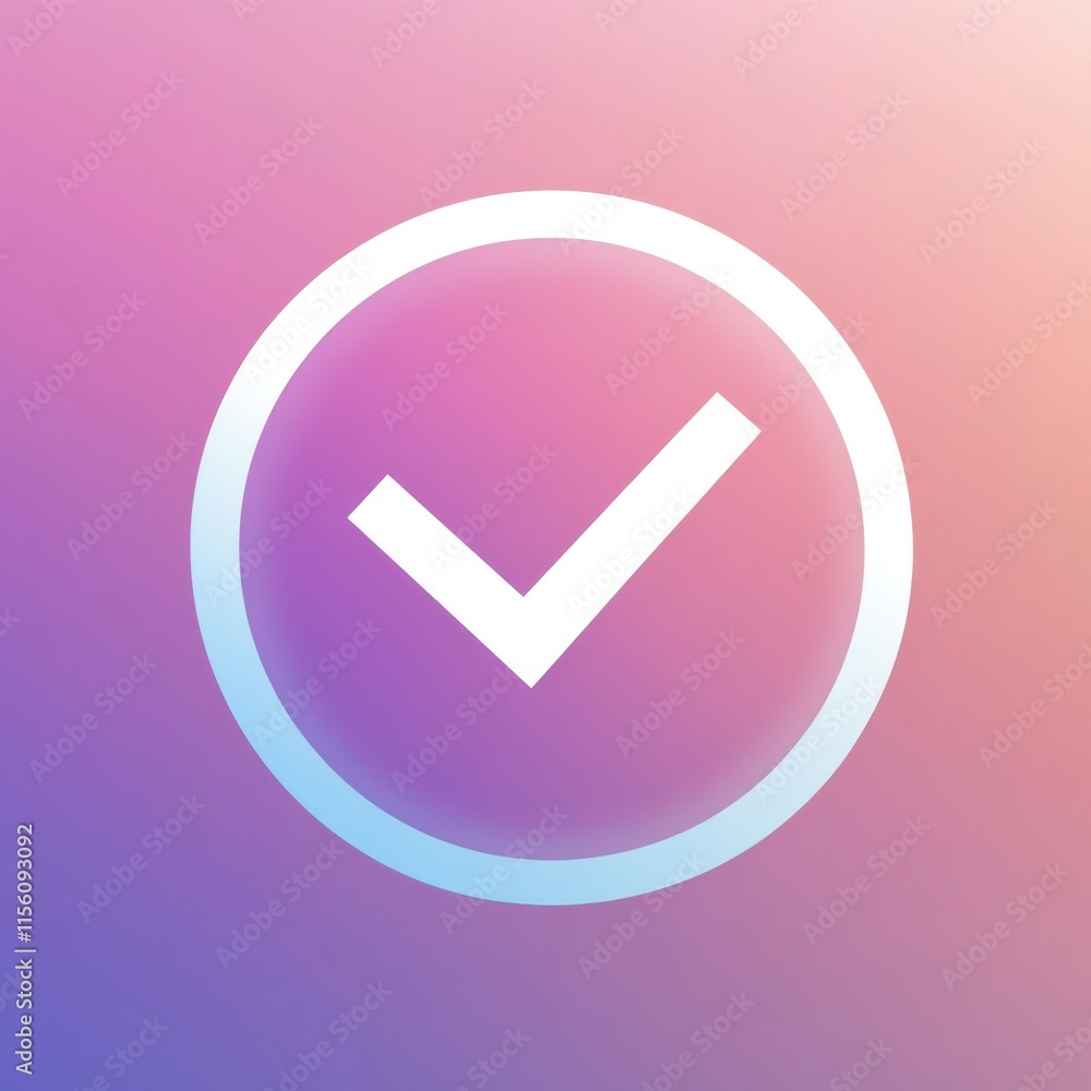Poster abstract design featuring a circular checkmark symbol on a gradient background.