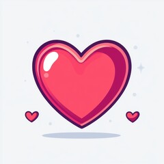 A glossy, vibrant red heart stands out against a soft background, symbolizing love and affection.