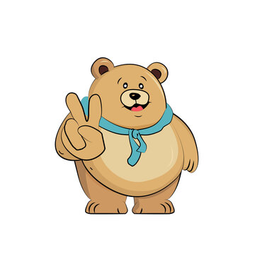 Rough funny bear, mascot