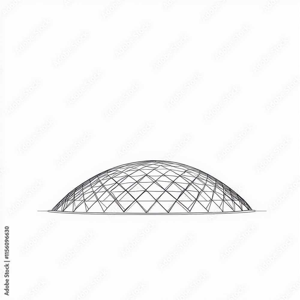 Aufkleber sleek geometric dome structure showcasing modern architectural design with intricate lines and a min