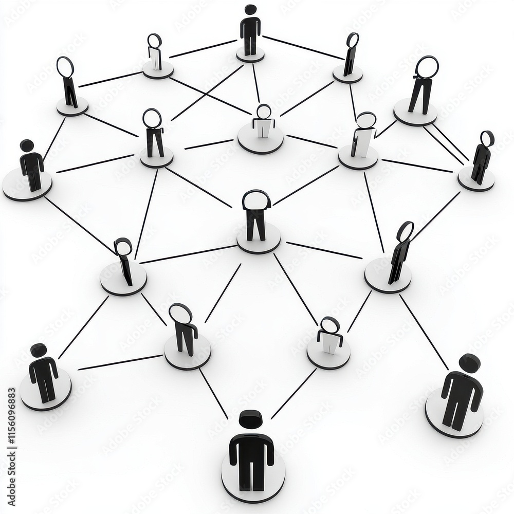 Poster abstract network of people representing connections and interactions in a social or professional con