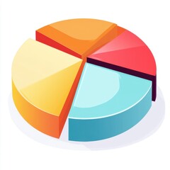 Obraz premium Colorful pie chart illustrating data representation in a vibrant and engaging design.