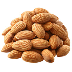 Natural Padre Almonds Isolated On Transparent Background 
