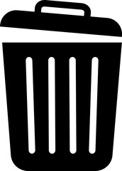 Trash bin icon. Trash dustbin sign element. Recyclable Waste flat Design isolated on transparent background. Waste sorting container. Suitable for Web Page, Mobile App. Recovery and delete symbol.