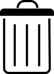 Trash bin icon. Trash dustbin sign element. Recyclable Waste Line Design isolated on transparent background. Waste sorting container. Suitable for Web Page, Mobile App. Recovery and delete symbol.