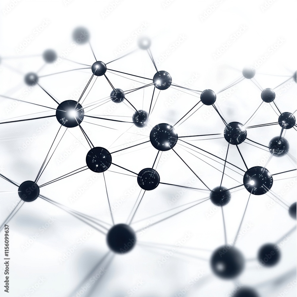 Poster abstract network connections visualizing data flow and technology concepts.