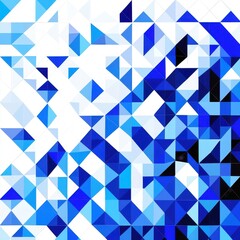 An abstract composition of blue triangles in various shades, creating a dynamic and modern visual effect.