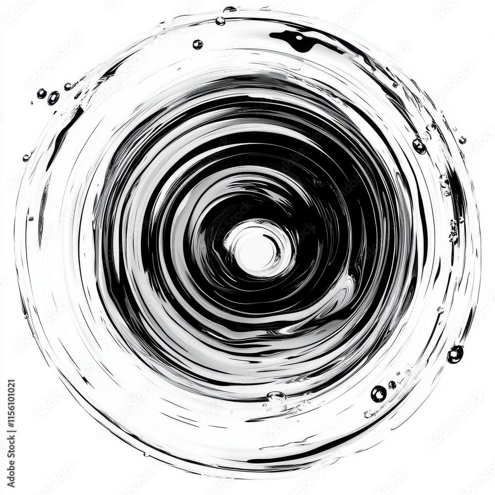 Aufkleber abstract black and white swirling water pattern creating a mesmerizing effect.
