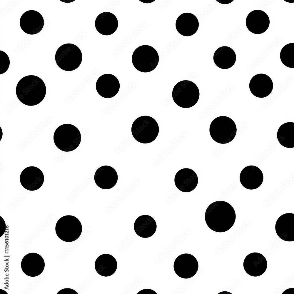 Aufkleber black polka dots on a crisp white background, creating a playful and timeless pattern.