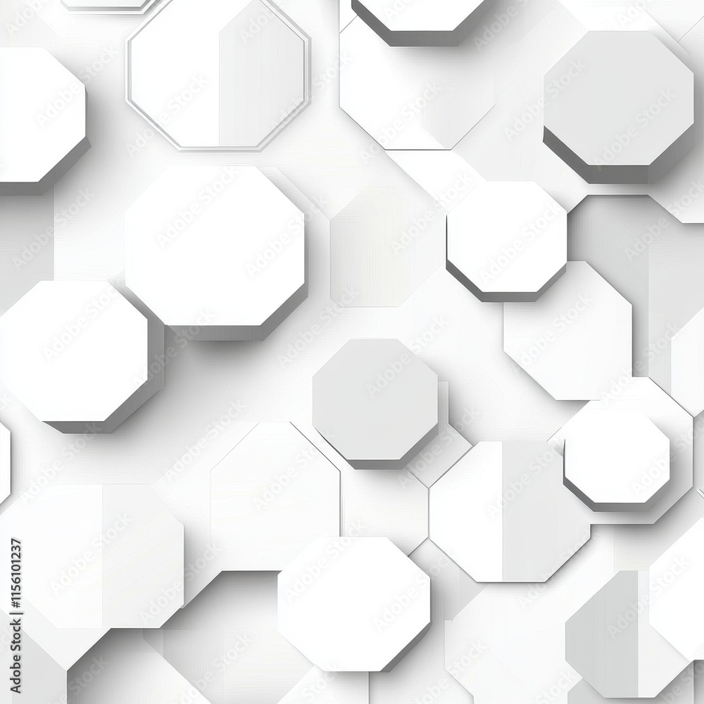 Poster abstract geometric pattern featuring white hexagons on a light background.