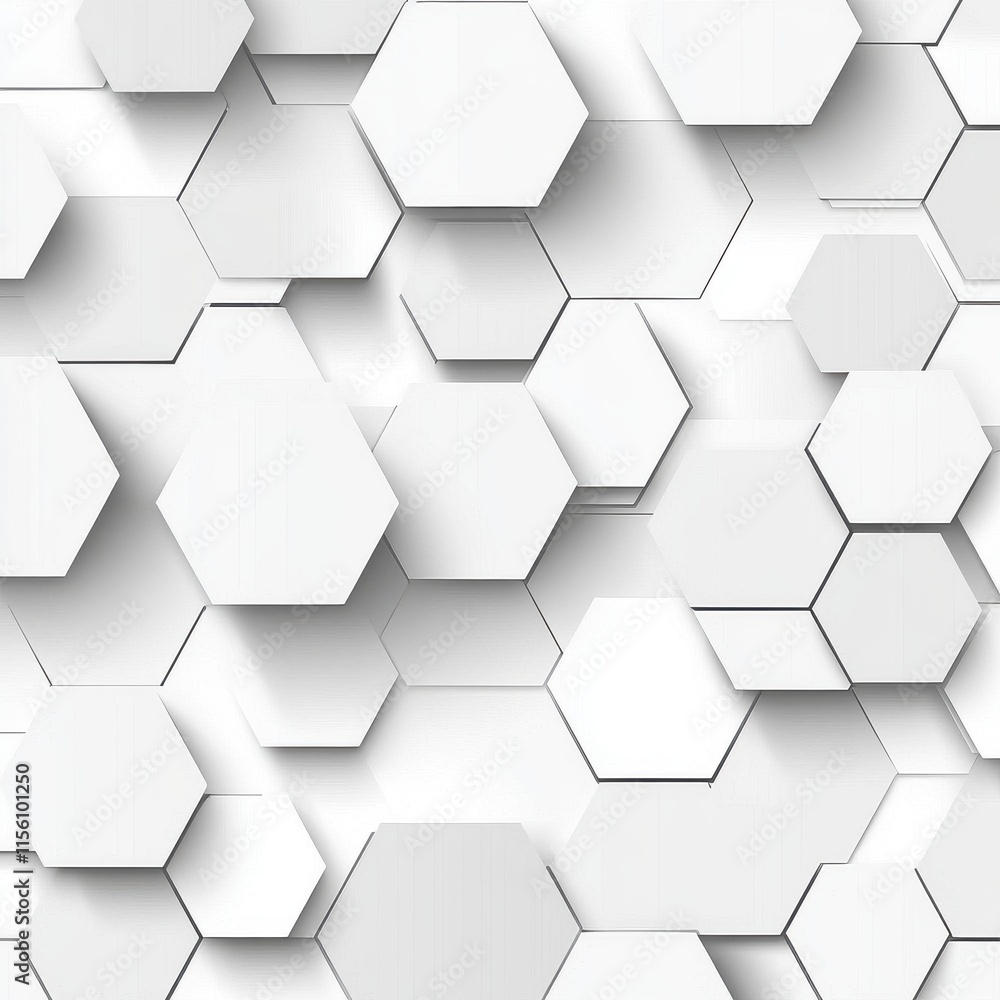 Aufkleber a modern abstract background of white hexagonal shapes, creating a sleek and contemporary design.