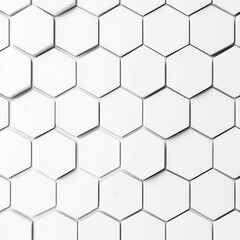 Fototapeta premium Close-up of a modern white hexagonal tile pattern, creating a sleek and stylish background.