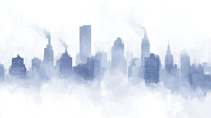 Industrial Skyline Shrouded in Smog and Smoke