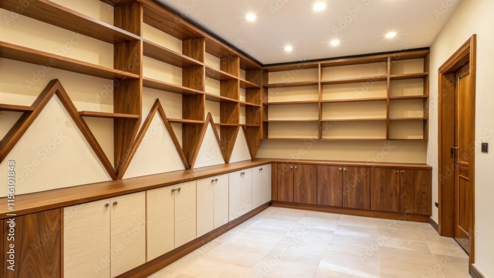 Poster the warm wood tones are contrasted by a creamy wall accented with clean sharp outs that complement t