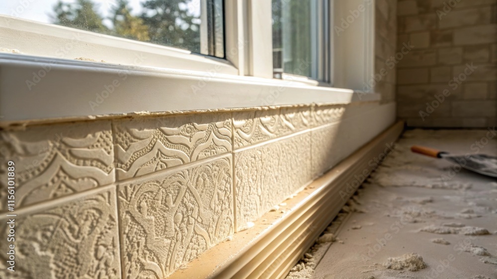 Aufkleber the walls adhesive glimmers under natural light streaming through a nearby window illuminating its c