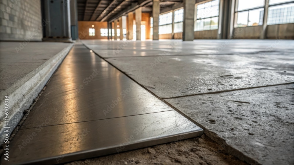 Aufkleber The texture of the metal is highlighted against the gradient of the weathered concrete floor below capturing the essence of an unfinished project in a thoughtful composition.
