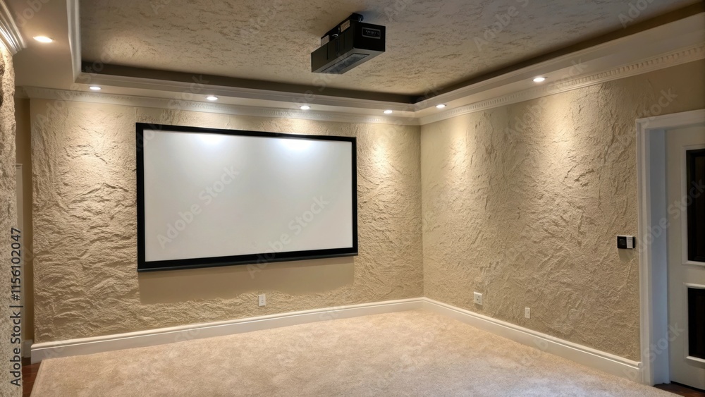 Poster the textured paint of a blank living room wall offers a clean canvas while polished mounts are symme