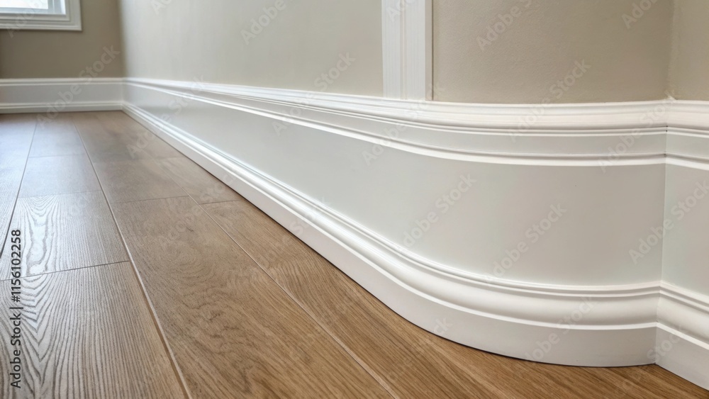 Fototapete the smooth curved profile of a baseboard flows seamlessly along a lightcolored wall suggesting a fee