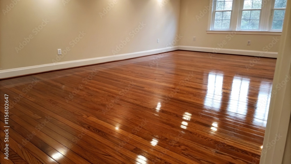 Poster the hardwood floor recently polished gleams under the soft glow of ambient lighting while the corner