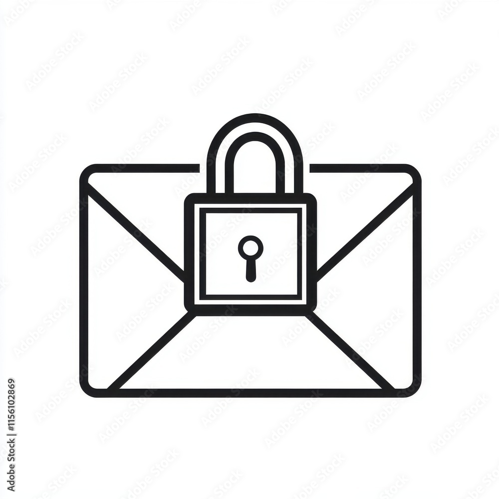 Poster a secure envelope with a padlock, symbolizing privacy and data protection.