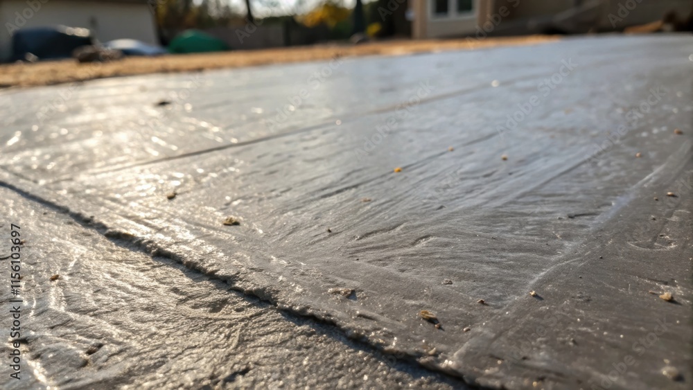 Poster extreme closeup of the underlayment surface highlighting its rubbery texture and slight imperfection